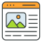 Article writing icon with document and pen